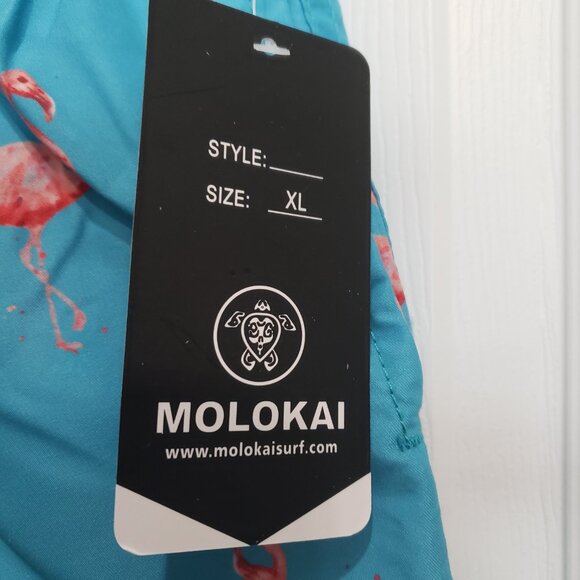 Molokai Surf Co. Mens Swim Trunks Pink Flamingo NWT Size XL Whimsy Fun Beach Mes - Picture 3 of 7